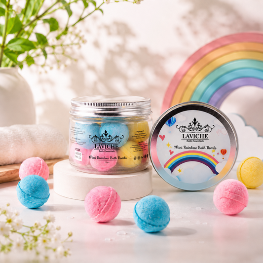 Mini Rainbow Bath Bombs