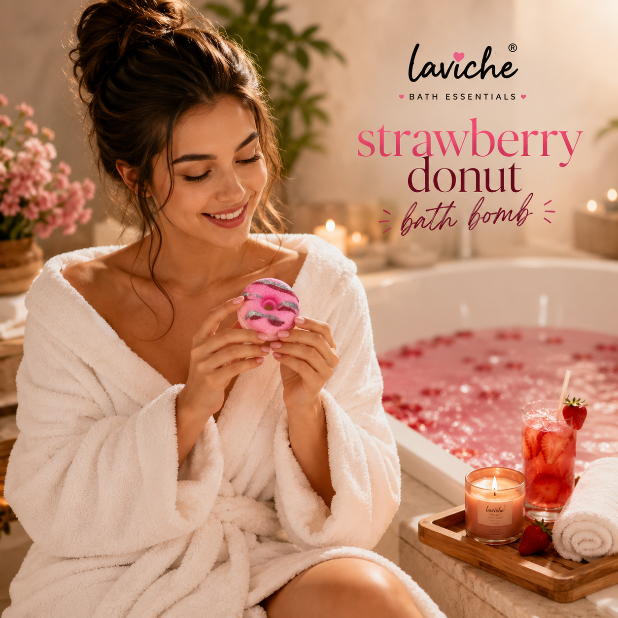 Strawberry Donut Bath Bomb