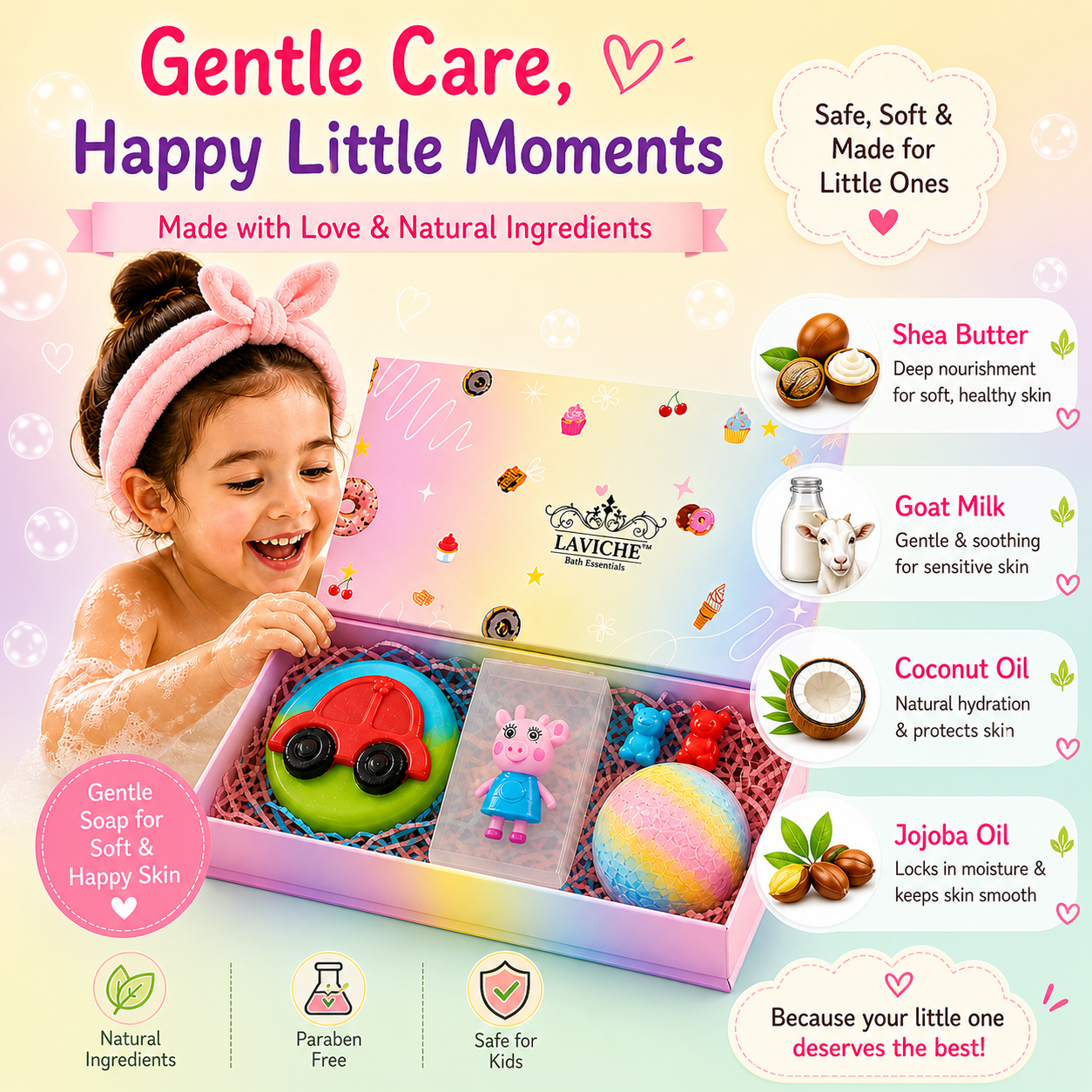 🌈 Laviche Kids Bath Gift Set – Peppa Pig Edition 🐷✨