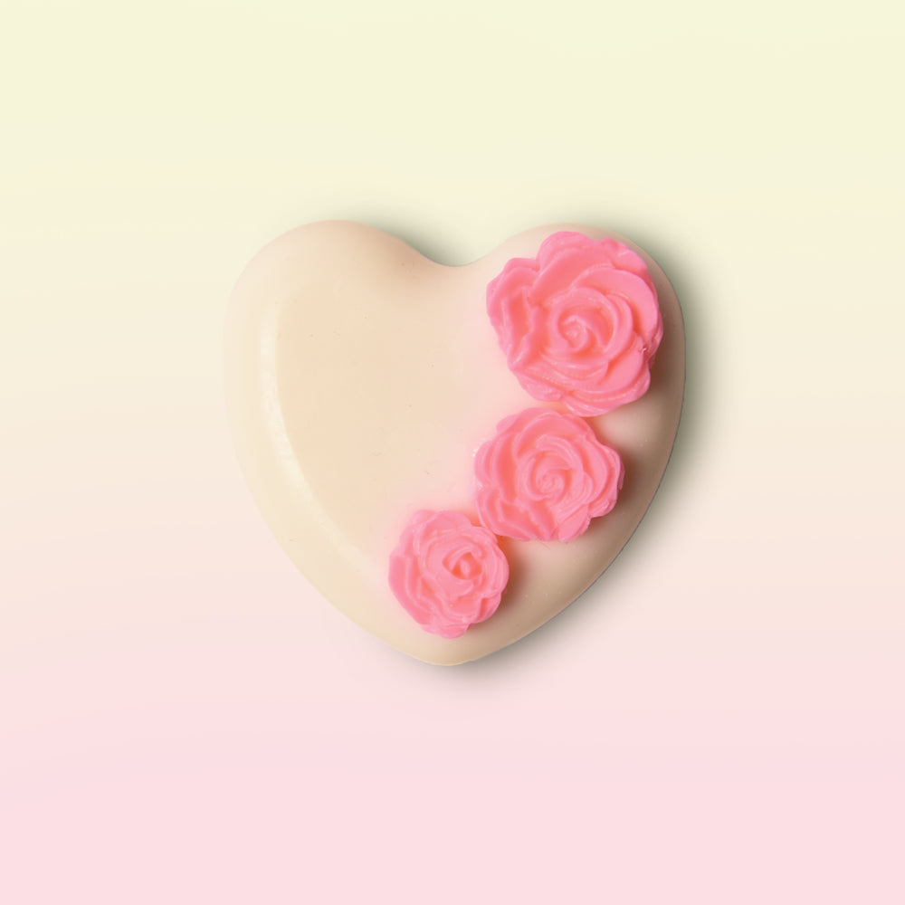 White Heart Soap With Roses